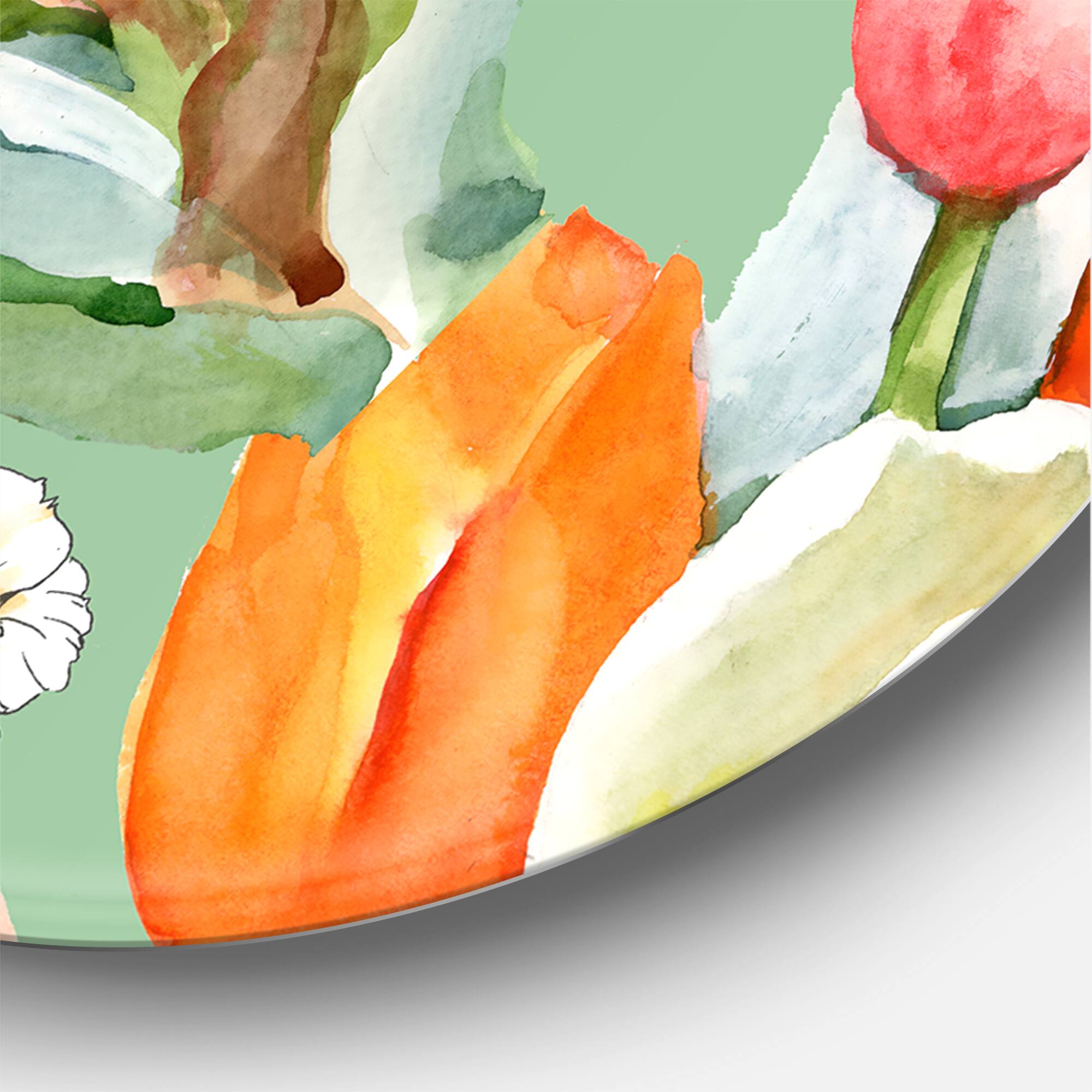 Designart - Blooming White and Orange Tulips III